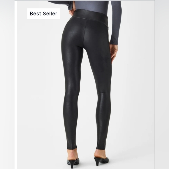 Spanx Faux Leather Leggings Size xs - Picture 3 of 10